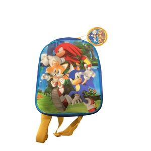 Sonic the Hedgehog Mini Backpack Tails Knuckles Blue Yellow Kids Bag SEGA NWT